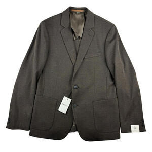 RW & Co Slim Fit Knit Sport Coat Blazer Jacket Brown Size US 42 R